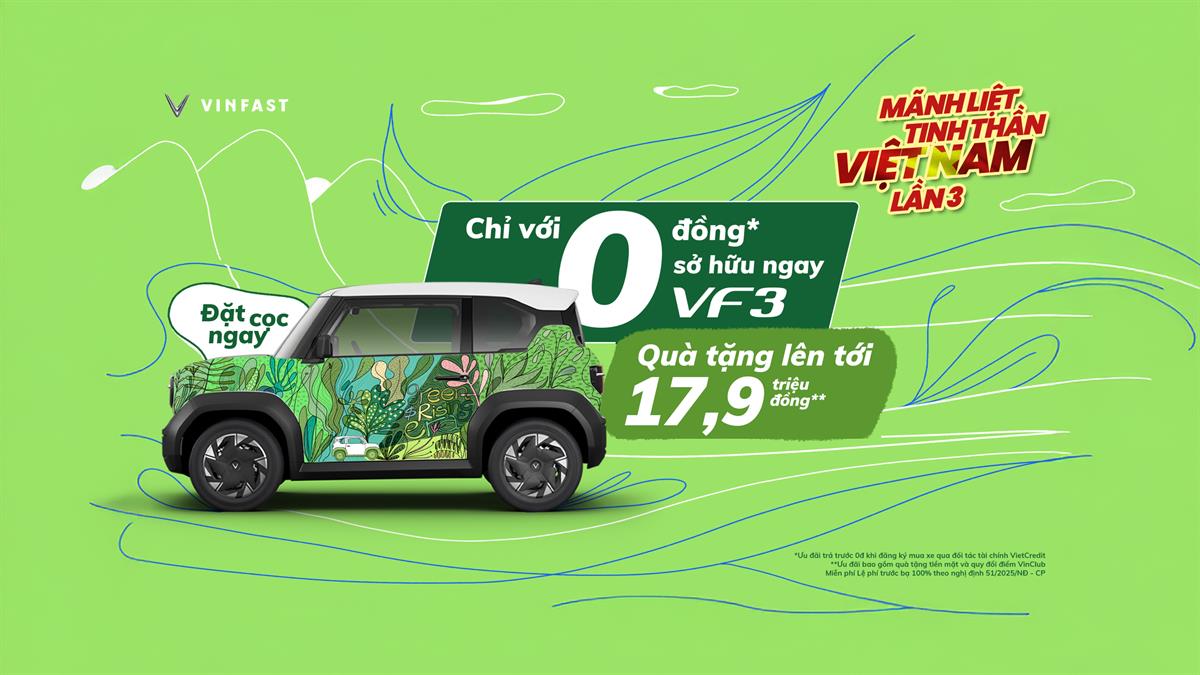 VinFast VF 3 - Xe nhỏ, giá trị lớn. tại đại lý VinFast Vinh